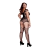 CORSET FRONT SUSPENDER FISHNET BODY, XL