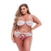 WHITE FLORAL & LACE BRA SET, XL