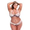 GREY FLORAL & LACE BRA SET, XL