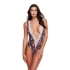GREY FLORAL & LACE TEDDY, M/L