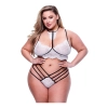 2PC STRAPPY LACE BRA & PANTY SET BLACK, QUEEN
