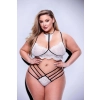 2PC STRAPPY LACE BRA & PANTY SET BLACK, QUEEN