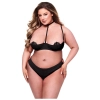 BACI 2PC SEXY QUARTER CUP BRA & GSTRING SET BLACK, QUEEN