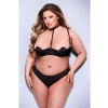 BACI 2PC SEXY QUARTER CUP BRA & GSTRING SET BLACK, QUEEN