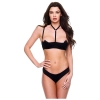BACI 2PC SEXY QUARTER CUP BRA & GSTRING SET BLACK, M/L