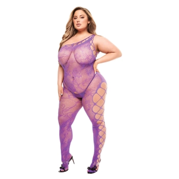 BACI OFF THE SHOULDER BODYSTOCKING PURPLE, QUEEN