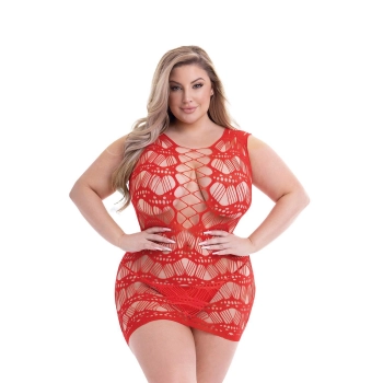 BACI CORSET FRONT LACE MINI DRESS RED, QUEEN