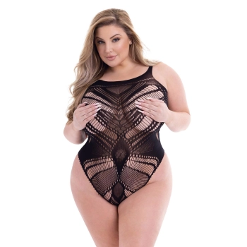 BACI JACQUARD BODYSUIT BLACK, QUEEN