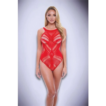 BACI JACQUARD BODYSUIT RED, OS