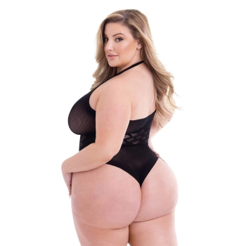 BACI JACQUARD BODYSUIT BLACK, QUEEN