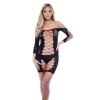 BACI CORSET FRONT LONG SLEEVE MINI DRESS BLACK, OS