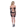 BACI CORSET FRONT LONG SLEEVE MINI DRESS BLACK, OS