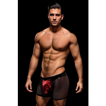 ENVY SNAP DOWN MESH BOXER BRIEF BLACK RED, S/M
