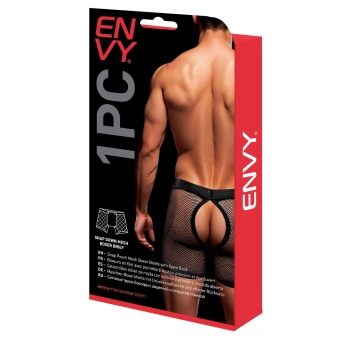 ENVY SNAP DOWN MESH BOXER BRIEF BLACK RED, S/M