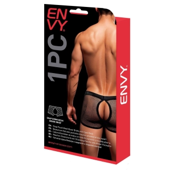 ENVY SNAP DOWN MESH BOXER BRIEF BLACK, L/XL