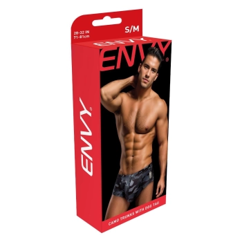 ENVY CAMO TRUNKS W/ DOG TAG BLACK, M/L