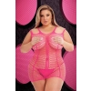 LAPDANCE SHREDDED MINI DRESS -PINK, QUEEN