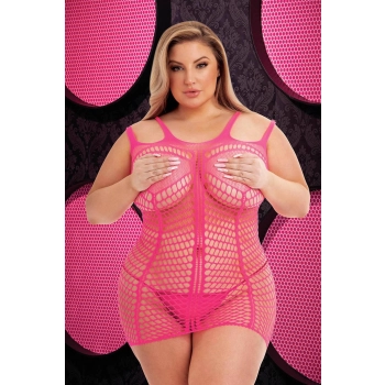 LAPDANCE SHREDDED MINI DRESS -PINK, QUEEN