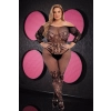 LAPDANCE OFF-THE-SHOULDER LACE BODYSTOCKING BLACK, QUEEN