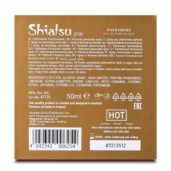 Perfumy feromonowe Shiatsu męskie szare Hot 50 ml