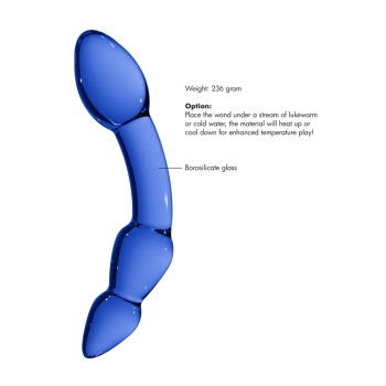 Szklane dildo Chrystalino Superior niebieskie 18 cm