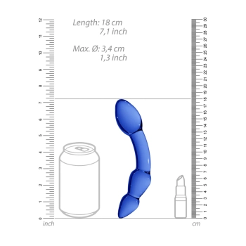 Szklane dildo Chrystalino Superior niebieskie 18 cm