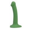 Małe wibrujące dildo silikonowe Loveline leśnozielone 16,5 cm