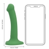 Małe wibrujące dildo silikonowe Loveline leśnozielone 16,5 cm