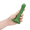 Małe wibrujące dildo silikonowe Loveline leśnozielone 16,5 cm