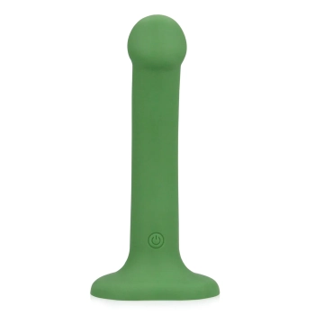 Małe wibrujące dildo silikonowe Loveline leśnozielone 16,5 cm
