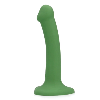 Małe wibrujące dildo silikonowe Loveline leśnozielone 16,5 cm