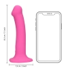 Wibrator dildo silikonowy Loveline różowy 18 cm