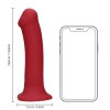 Duże wibrujące dildo silikonowe Loveline malinowy czerwony 20 cm