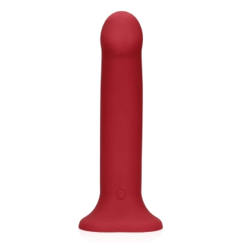 Duże wibrujące dildo silikonowe Loveline malinowy czerwony 20 cm