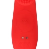 Mini wibrator na palec teksturowany Loveline czerwony 12 cm