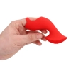 Mini wibrator na palec teksturowany Loveline czerwony 12 cm