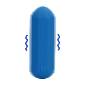 Wibrator silikonowy heksagonalny Loveline niebieski 7,2 cm