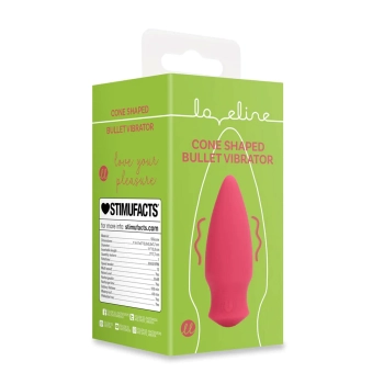 Wibrator stożkowy bullet Loveline silikonowy czerwony 7,7 cm