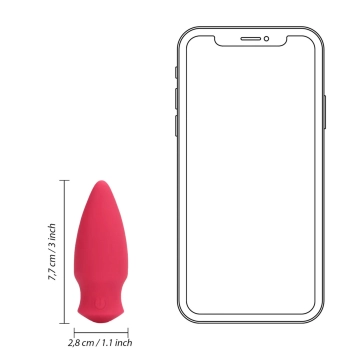 Wibrator stożkowy bullet Loveline silikonowy czerwony 7,7 cm
