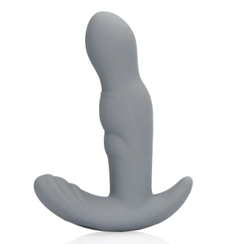 Silikonowy rotacyjny stymulator prostaty Loveline szary z pilotem 13 cm