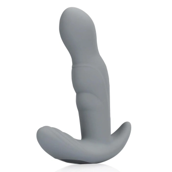 Silikonowy rotacyjny stymulator prostaty Loveline szary z pilotem 13 cm