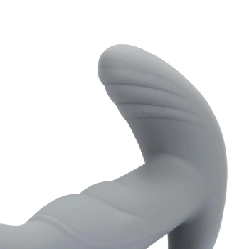 Silikonowy rotacyjny stymulator prostaty Loveline szary z pilotem 13 cm