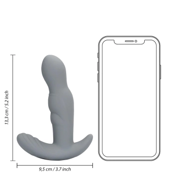 Silikonowy rotacyjny stymulator prostaty Loveline szary z pilotem 13 cm