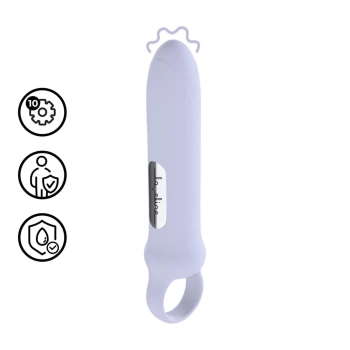 Wibrator z silikonową pętlą Loveline lawendowy 12,6 cm