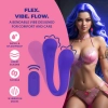 Dwustronny wibrator silikonowy giętki Loveline z pilotem fioletowy 23 cm