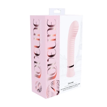 Wibrator punktu G żebrowany silikonowy Loveline Divine różowy 16 cm