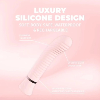 Wibrator punktu G żebrowany silikonowy Loveline Divine różowy 16 cm