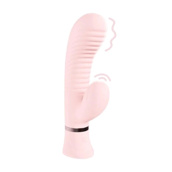 Wibrator króliczek Loveline Mystique żebrowany różowy 15,9 cm