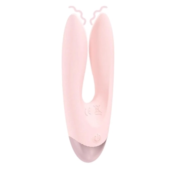 Wibrator podwójny Amour Loveline silikonowy różowy 11 cm