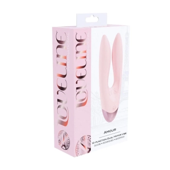 Wibrator podwójny Amour Loveline silikonowy różowy 11 cm